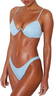 CheChury® dámské dvoudílné plavky v brazilském střihu, modré, L