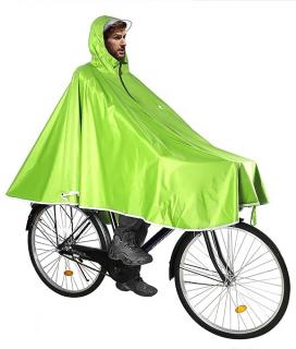 Cyklistické pončo do deště s kapucí, zelené