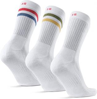 DANISH ENDURANCE® 3 ks retro tenisové ponožky z bio bavlny, unisex, 39-42