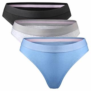 DANISH ENDURANCE® dámská tanga z bio bavlny, 3ks, 3 barvy Velikost: M