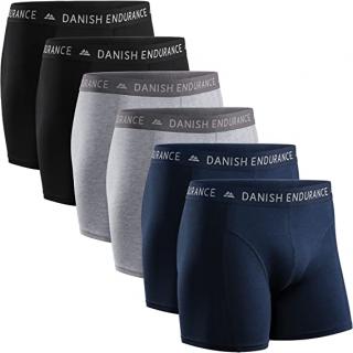 DANISH ENDURANCE® pánské bavlněné boxerky 6ks, 3 barvy Velikost: L
