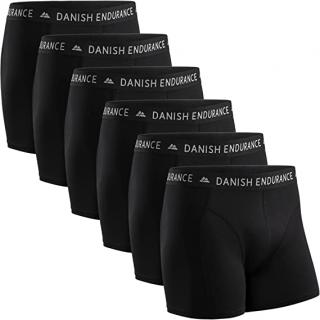 DANISH ENDURANCE® pánské bavlněné boxerky 6ks, černé, 3XL