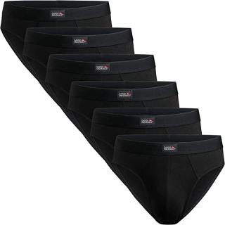 DANISH ENDURANCE® pánské klasické bavlněné slipy 6ks, černé Velikost: XL