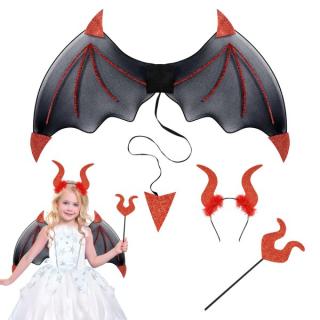 Dětská démoní křídla s doplňky Devil Wings