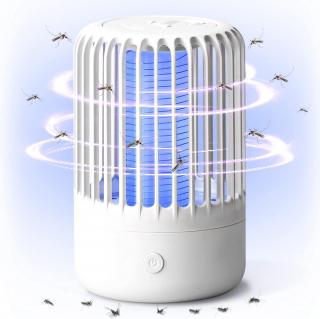 Elektrický lapač hmyzu, past na komáry, 1200 mAh, bílá