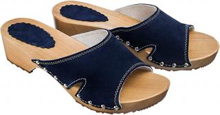 ESTRO Dámské boty dřevo/kůže CDL04, tmavě modré, vel. 38