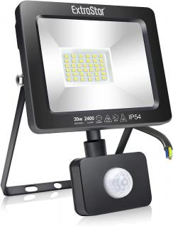 EXTRASTAR 30W venkovní LED reflektor s pohybovým senzorem, IP54