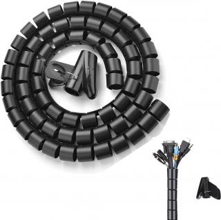 Flexibilní kabelová spirálová hadice, 22 mm x 2 m, černá