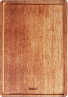 hecef Dřevěné krájecí prkénko s drážkami, 42×29×1,8 cm, Pomécie