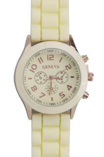 Hodinky Geneva Casual GC013 světle žluté