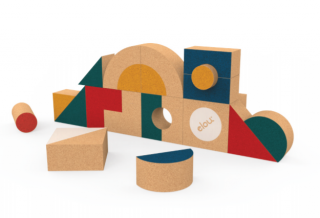 Hračky z korku - Stavebnice 18 ks - geometrické tvary
