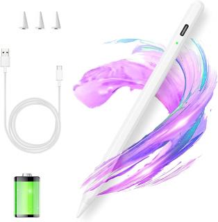 Kapacitní stylus / pero pro Apple iPad 2018-2022, s náhradními hroty, Palm Rejection pencil (bílé)