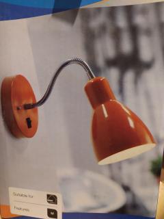 Lakovaná kovová nástěnná lampička Nordlux Cyclone oranžová (EL.1)