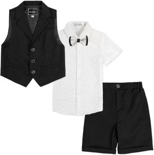 LOLANTA 4dílné slavnostní oblečení pro chlapce, 140, černé