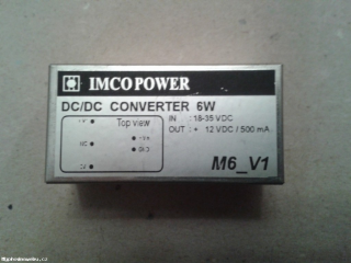 Měnič M6_V1 18-35V / 12V/500mA DC-DC 18-35/5V 6W IMCO POWER