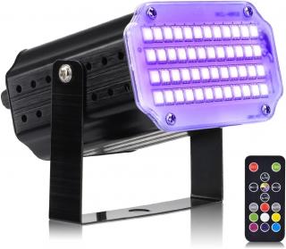 Mini stroboskop světlo 48 LED s dálkovým ovládáním, aktivované zvukem