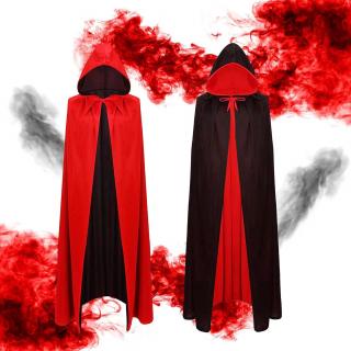 Oboustranný upíří plášť s kapucí, 90 cm, černočervený