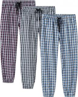 Pánské pyžamové kalhoty kostkované, bavlna, M, 2ks