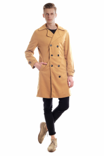 Pánský kabát ITALIAN FASHION krémový Velikost: 2XL