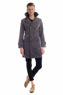 Pánský kabát ITALIAN FASHION šedý Velikost: XL