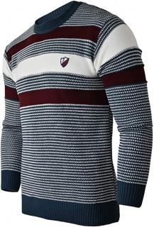 Pánský zimní pletený svetr z bavlněné směsi, XL