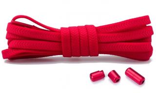 Pár elastických tkaniček bez zavazování, šířka 5 mm, délka 100 cm, červená