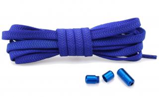 Pár elastických tkaniček bez zavazování, šířka 5 mm, délka 100 cm, modrá