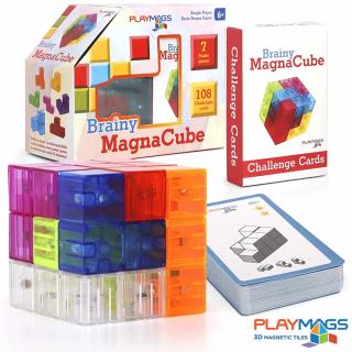 Playmags Inteligentní kostka s kartičkami s výzvou Brainy Cube