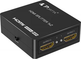 PORTTA HDMI Splitter 1v2 Out 4K 60Hz s automatickým škálováním