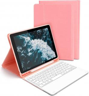 Pouzdro s klávesnicí pro Apple iPad 9/8/7 generace, růžová