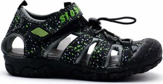 Sandále trekové Slobby 45-0331-T1 černozelené Dětské velikosti: 29