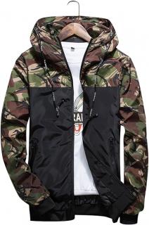 shepretty Pánská bunda Camouflage s dlouhým rukávem, zelená, 3XL