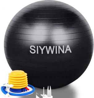 SIYWINA Gymnastický míč s pumpičkou, průměr 55cm, černý