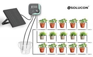 Solucon® Solární zavlažovací systém – automatické kapkové zavlažování až pro 15 rostlin