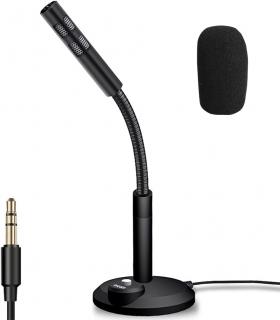 Stereo mikrofon se stojánkem pro PC, 3,5 mm jack