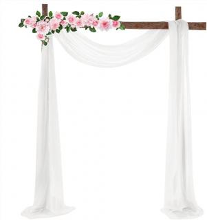 Svatební dekorace, závěs na pozadí, 70x550 cm, bílý