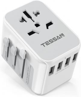 Univerzální cestovní adaptér 224 zemí, 4 USB porty + AC