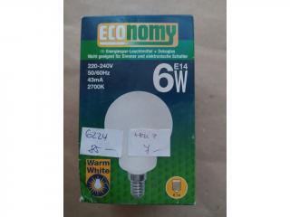 Úsporná žárovka Economy 6W (30W), E14, 270 lumen, teplé bílé světlo