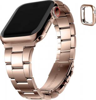 Wutwuk Apple Watch náramek 38,40,41mm, růžovozlatý kovový