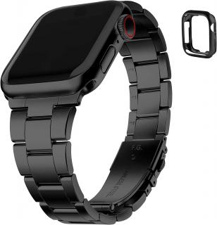 Wutwuk Apple Watch náramek 42,44,45mm, černý kovový