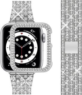 Wutwuk Apple Watch náramek dámský 38mm, stříbrný s kamínky