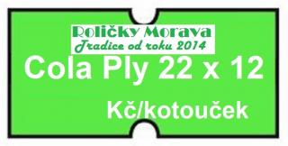 Cenová etiketa Cola Ply 22x12 signální cena za: 42 ks v kartonu zelené