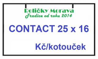 Cenová etiketa Contact 25x16 bílá hranatá cena za: 1 ks kotouček