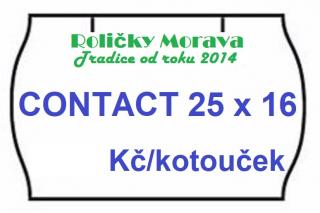 Cenová etiketa Contact 25x16 bílá oblá cena za: 1 ks kotouček