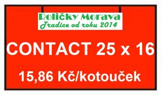Cenová etiketa Contact 25x16 hranatá signální cena za: 36 ks v kartonu červené