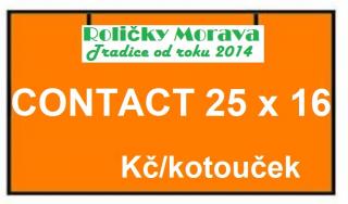Cenová etiketa Contact 25x16 hranatá signální cena za: 36 ks v kartonu oranžové
