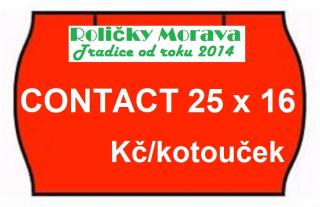 Cenová etiketa Contact 25x16 oblá signální cena za: 36 ks v kartonu červené