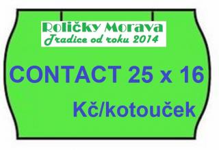 Cenová etiketa Contact 25x16 oblá signální cena za: 36 ks v kartonu zelené