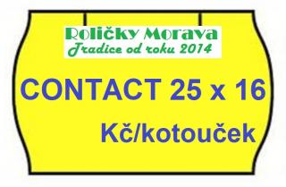 Cenová etiketa Contact 25x16 oblá signální cena za: 36 ks v kartonu žluté