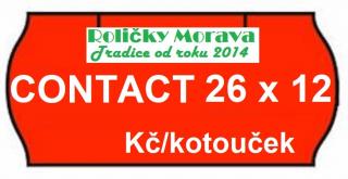 Cenová etiketa CONTACT 26x12 signální cena za: 36 ks v kartonu červené